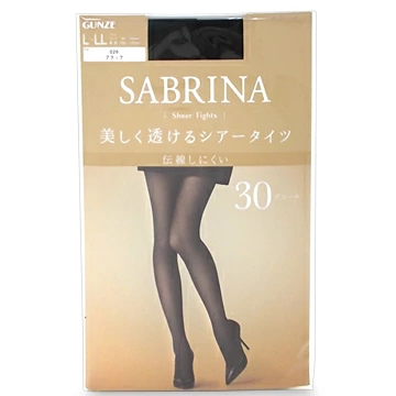 サブリナ シアータイツ 美しく透ける 30デニール L～LL #026 ブラック