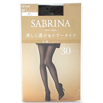 サブリナ シアータイツ 美しく透ける 30デニール M～L #026 ブラック