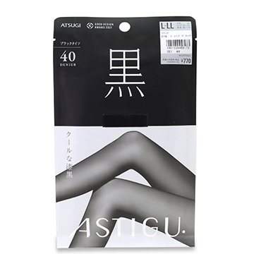 アツギ アスティーグ 【黒】 クールな漆黒 40デニール タイツ L～LL #016 ディープブラック