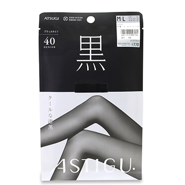 アツギ アスティーグ 【黒】 クールな漆黒 40デニール タイツ M～L #016 ディープブラック